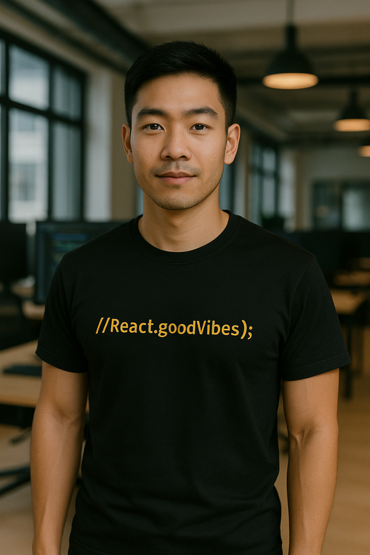 //React.goodVibes); Dev-Mode Unisex Tee